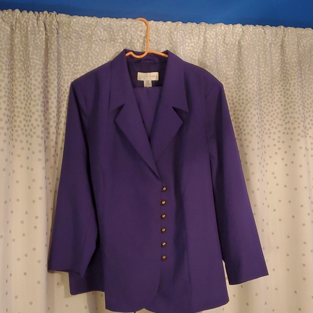 Purple skirt suit 24w Allison Woods